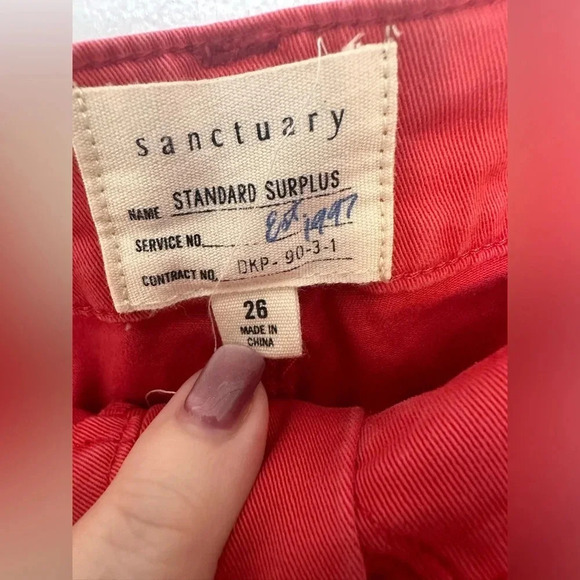 Sanctuary Standard Surplus red chino pants with oversized pockets - Picture 4 of 6